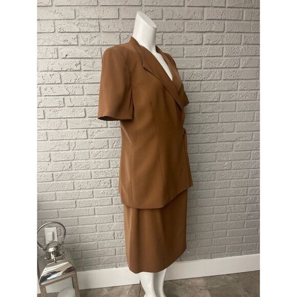 Kasper ASL Women Career Short Sleeve Jacket & Skirt 2 Pcs Suit Set Size 12 - Picture 4 of 11